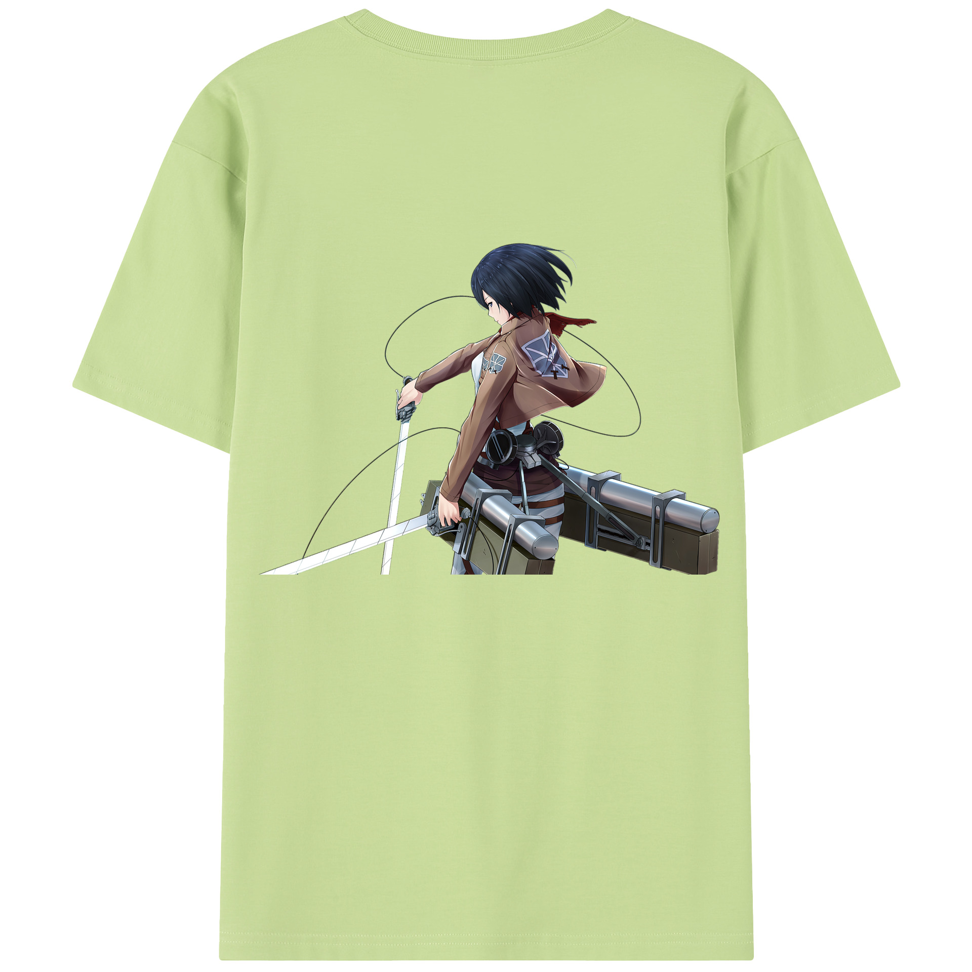 （画像用） 進撃の巨人 ミカサ·アッカーマン Attack on Titan Mikasa Ackerman 綿100％半袖Tシャツ（背面プリント）